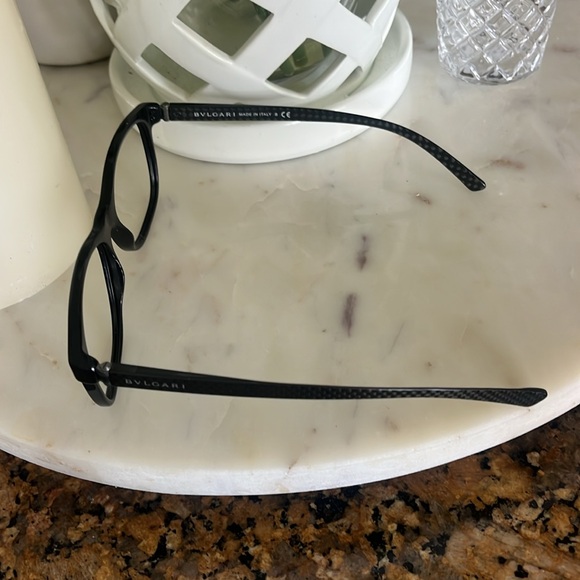 EUC Bulgari black carbon fiber sides, eyeglass frames unisex main image 5